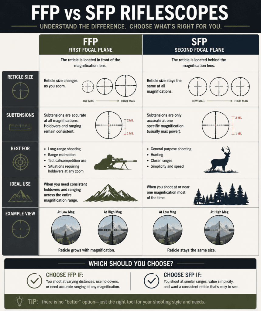 Difference between FFP and SFP riflescopes